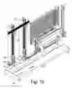 Fig. 10 - Method and device for transverse slat feeding, multi-slat stringing, stringed slat piling and slat assembly spacing for manufacturing of window blind