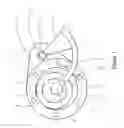 Fig. 02 - Pivoting, hinged arc vane rotary compressor or expander