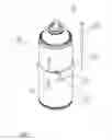 Fig. 02 - Specially configured elastice band for securing an aerosol spray can extension tube to a spray can for secure storage