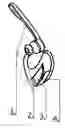 Fig. 01 - Wireless headset pincher holding device that suspends or secures a wireless headset to a user by clipping it to the shirt collar, shirt pocket or article of clothing in a way that will prevent damage, theft, annoyance, and loss of the wireless headset