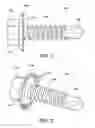 Fig. 02 - Self-counterboring, screw-threaded headed fastener with enlarged flanged portion or wings having cutting teeth thereon, and cutting wrench/screw gun sockets
