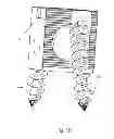 Fig. 22 - Bi-directional fixating/locking transvertebral body screw/intervertebral cage stand-alone constructs