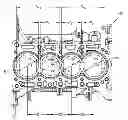 Fig. 01 - Engine assembly including multiple bore center pitch dimensions