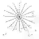 Fig. 01 - Stationary star-shaped antenna method for manipulating focused beamformed, shaped fields and beamsteered electromagnetic signal from subtel sedimentary stratigraphic formations deep in the earth