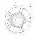 Fig. 09 - Hub for a vehicle wash component having an arcuate pattern of media elements