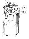 Fig. 01 - ROCK DRILL BIT AND A DRILLING ASSEMBLY FOR PERCUSSIVE ROCK DRILLING
