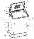 Fig. 01 - Trash cans with variable gearing assemblies