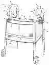 Fig. 01 - Walker Device Apron having Internal and Exterior Storage Pockets