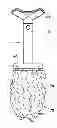 Fig. 01 - Tool for separating flesh from a core and a rind of a fruit