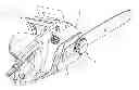 Fig. 01 - CHAINSAW WITH GUIDE BAR CLAMPING AND CHAIN TENSIONING ASSEMBLY