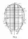Fig. 07 - Racquet configured with fewer cross strings than main strings
