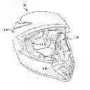 Fig. 01 - Helmet having magnetically coupled cheek pads