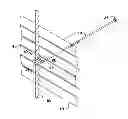 Fig. 01 - Device for securing one face wall mesh to vertical rebar and standard concrete forms