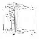 Fig. 01 - Wall-avoiding self-balancing mount for tilt positioning of a flat panel electronic display
