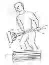 Fig. 01 - Variable weight hammer useful as exercise apparatus