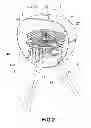 Fig. 03 - Rotating grill platform with blade tilting mechanism utilizing heat energy generated by the grill source of heat