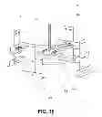 Fig. 11 - Rotating grill platform with blade tilting mechanism utilizing heat energy generated by the grill source of heat