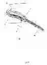 Fig. 22 - Artificial cervical and lumbar discs, disc plate insertion gun for performing sequential single plate intervertebral implantation enabling symmetric bi-disc plate alignment for interplate mobile core placement
