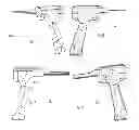 Fig. 24 - Artificial cervical and lumbar discs, disc plate insertion gun for performing sequential single plate intervertebral implantation enabling symmetric bi-disc plate alignment for interplate mobile core placement