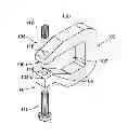 Fig. 01 - Solar panel frame clamps mounting a solar panel frame to a purlin