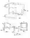 Fig. 03 - Convertible furniture system base and modular applications including armchairs, tables, and storage cabinets