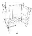 Fig. 04 - Convertible furniture system base and modular applications including armchairs, tables, and storage cabinets