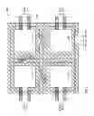 Fig. 17 - Two dimensional quad integrated power combiner for RF power amplifiers