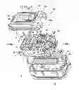 Fig. 01 - Battery pack including a shock absorbing device and arrangement of circuit boards