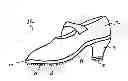 Fig. 01 - Shoe having individual particles bonded to its bottom surface