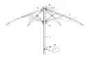 Fig. 01 - Solar-powered pulley-assisted umbrella having simultaneously and oppositely movable top-and-bottom weighted brackets
