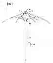 Fig. 02 - Solar-powered pulley-assisted umbrella having simultaneously and oppositely movable top-and-bottom weighted brackets