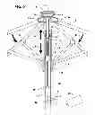Fig. 07 - Solar-powered pulley-assisted umbrella having simultaneously and oppositely movable top-and-bottom weighted brackets