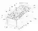 Fig. 01 - Cardboard container for receiving bottles in a vertical configuration and a blank for obtaining the container