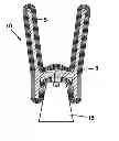 Fig. 01 - Waste receptacle system for securing a plurality of plastic liners