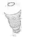 Fig. 02 - Light emitting diode bulb with glare shield structure