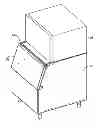 Fig. 01 - ICE STORAGE BIN WITH IMPROVED DOOR AND IMPROVED DOOR INCORPORATING HOOKS