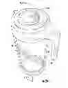 Fig. 22 - Liquid pitcher including divided fluid filter for inlet and outlet filtering