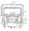 Fig. 16 - Reversibly engaged force-controlled buckle and pelvic ring support device incorporating such a buckle