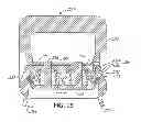 Fig. 23 - Reversibly engaged force-controlled buckle and pelvic ring support device incorporating such a buckle