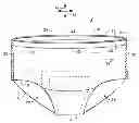Fig. 01 - Disposable absorbent garment having colored facings and integral waistband