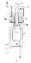 Fig. 01 - Device for injecting a pressurized liquid in order to shape a container, comprising a work chamber arranged downstream from pumping means