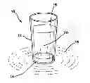 Fig. 01 - Beverage container illuminated and controlled by motion or proximity sensing module device