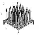 Fig. 01 - SYSTEM OF VERTICALLY MOUNTING AN ARRAY OF CYLINDRICAL TUBULAR SOLAR PHOTOVOLTAIC CELLS