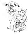 Fig. 01 - Electric-powered self-balancing unicycle with steering linkage between handlebars and wheel forks