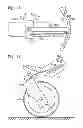 Fig. 07 - Electric-powered self-balancing unicycle with steering linkage between handlebars and wheel forks
