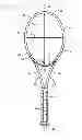 Fig. 01 - Racquet configured with fewer cross strings than main strings