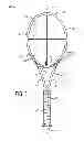 Fig. 02 - Racquet configured with fewer cross strings than main strings