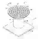 Fig. 01 - Illumination device with hollow post and reflective cup with two serially disposed lens disposed therein
