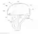 Fig. 01 - HELMET WITH CUSTOM FOAM LINER AND REMOVABLE / REPLACEABLE LAYERS OF CRUSHABLE ENERGY ABSORPTION MATERIAL