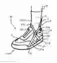 Fig. 01 - Assembly comprising a shoe, a shaped piece connected with the shoe to support the ankle, and a set of a shaped piece and fixing means for attachment to the shoe
